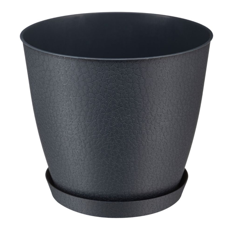 Doniczka z podstawką PELLA 17,5cm antracyt